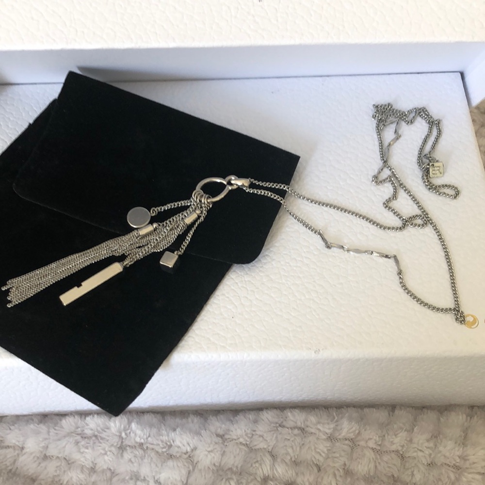 Banana Republic silver long chain necklace